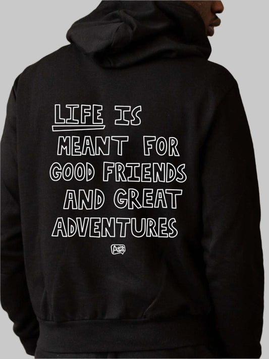 Life is meant to be Hoodie Men (White Lines)