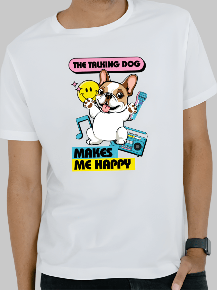 O cachorro falante me faz feliz Camiseta Masculina