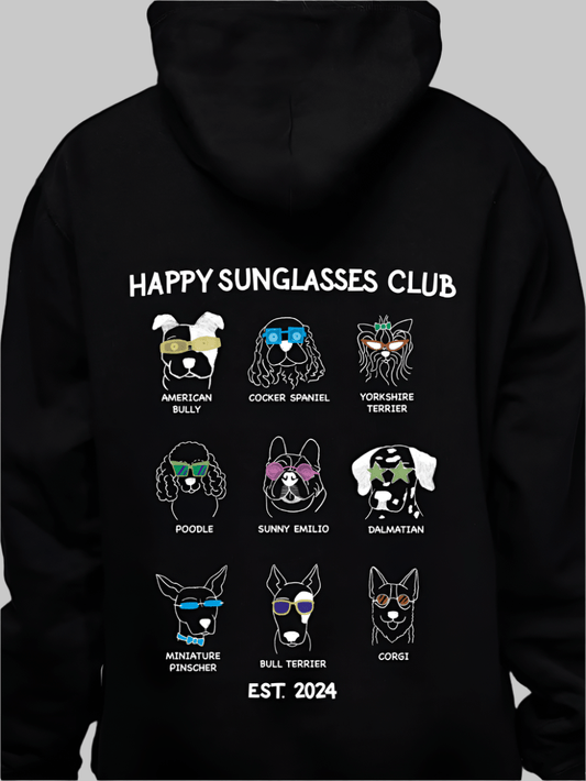 Happy  Sunglasses Club Hoodie Men