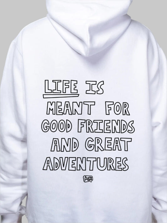 Life is meant to be Hoodie Men (Black Letters)