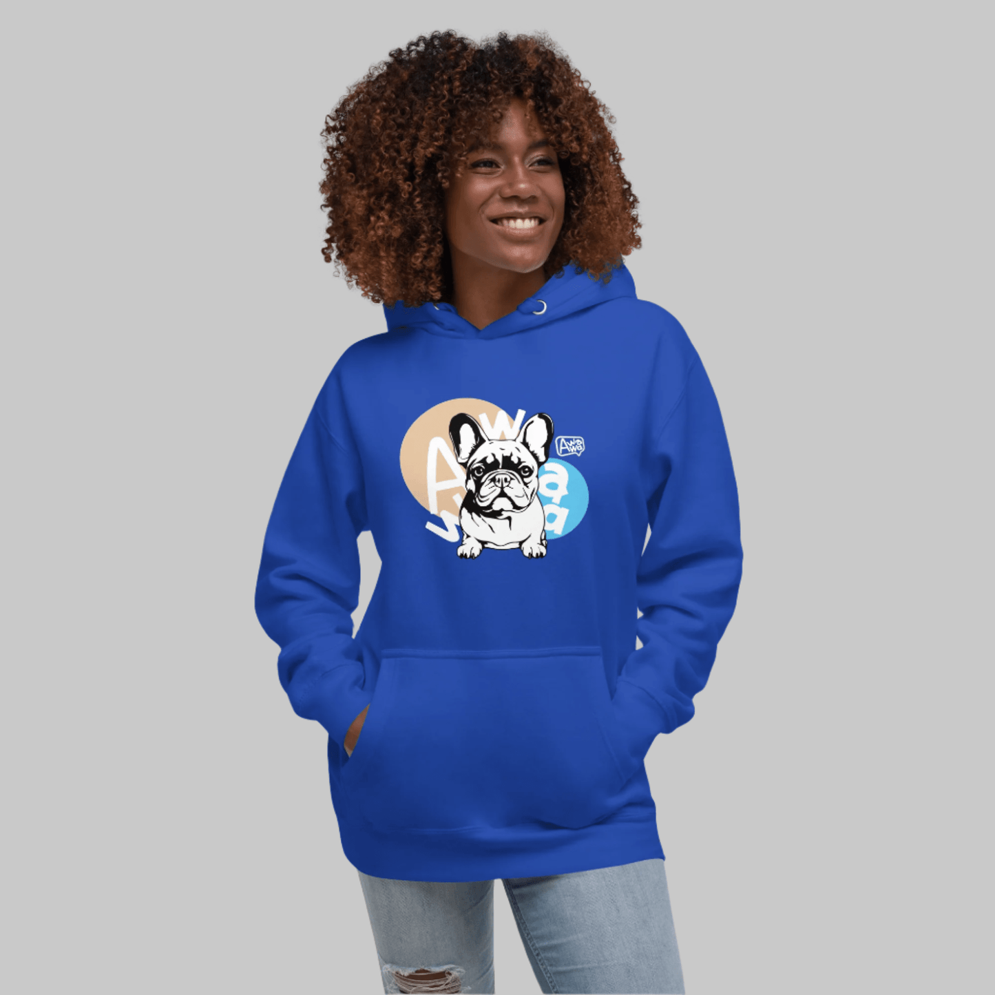 Sudadera con capucha Frenchie Circles para mujer